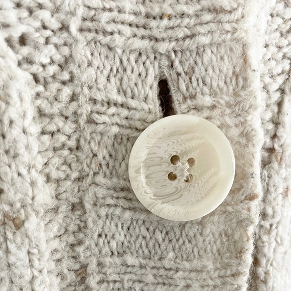 L.L. Bean Women's Hooded Cable Knit Cardigan - Beige - Picture 7 of 15